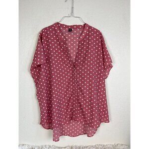 Shein Curve 4XL Mauve Pink White Blouse Top